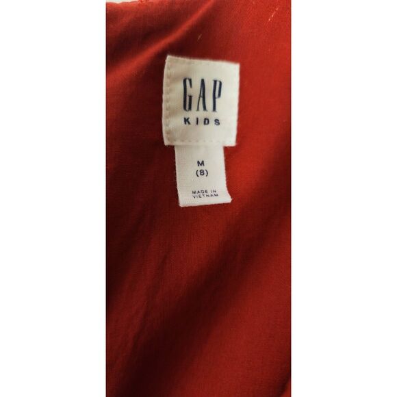 Gap Kids Red Metallic Pleated Jacquard Dot Party Dress/Old Navy Floral Dress M-8 - Picture 8 of 9